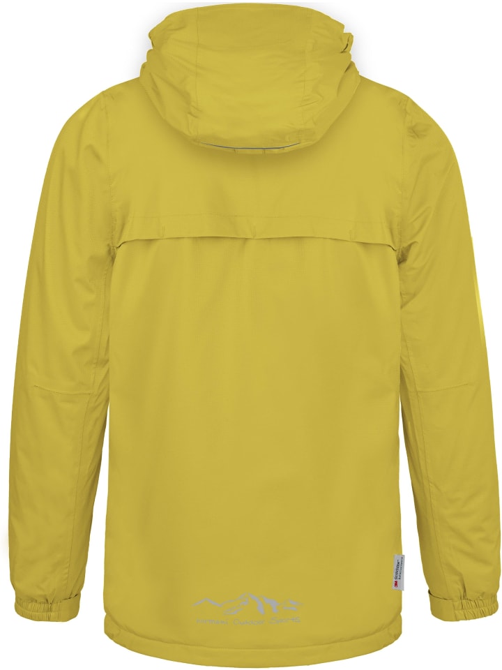 Normani Outdoor Sports Детская дождевая куртка с флисовой подкладкой желтого цвета — фото 3