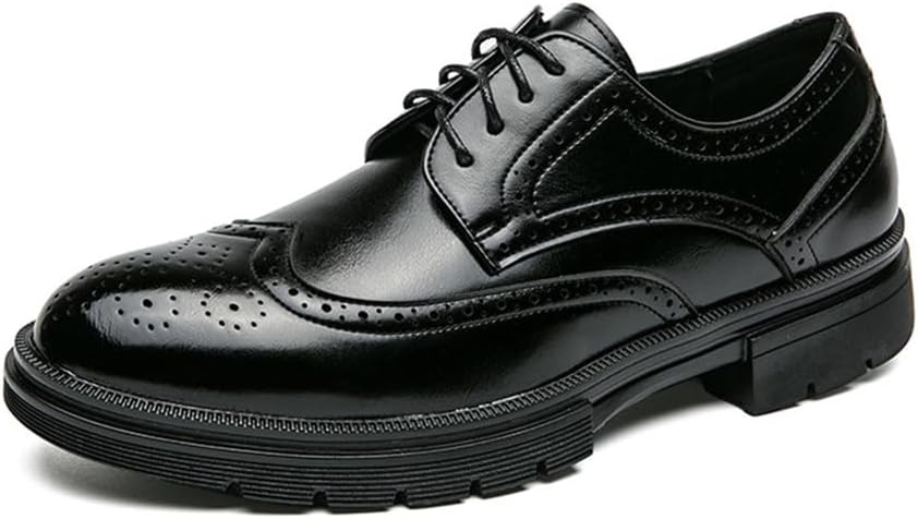 

Мужские классические туфли на шнуровке с брогированием с крыльями, удобные офисные и свадебные туфли Kyoescai, черный