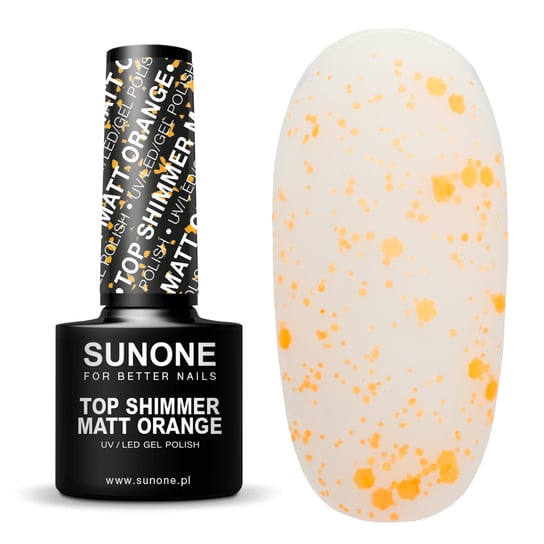 

Гибридный Лак Для Ногтей Top Shimmer Matt Orange 5G Sunone