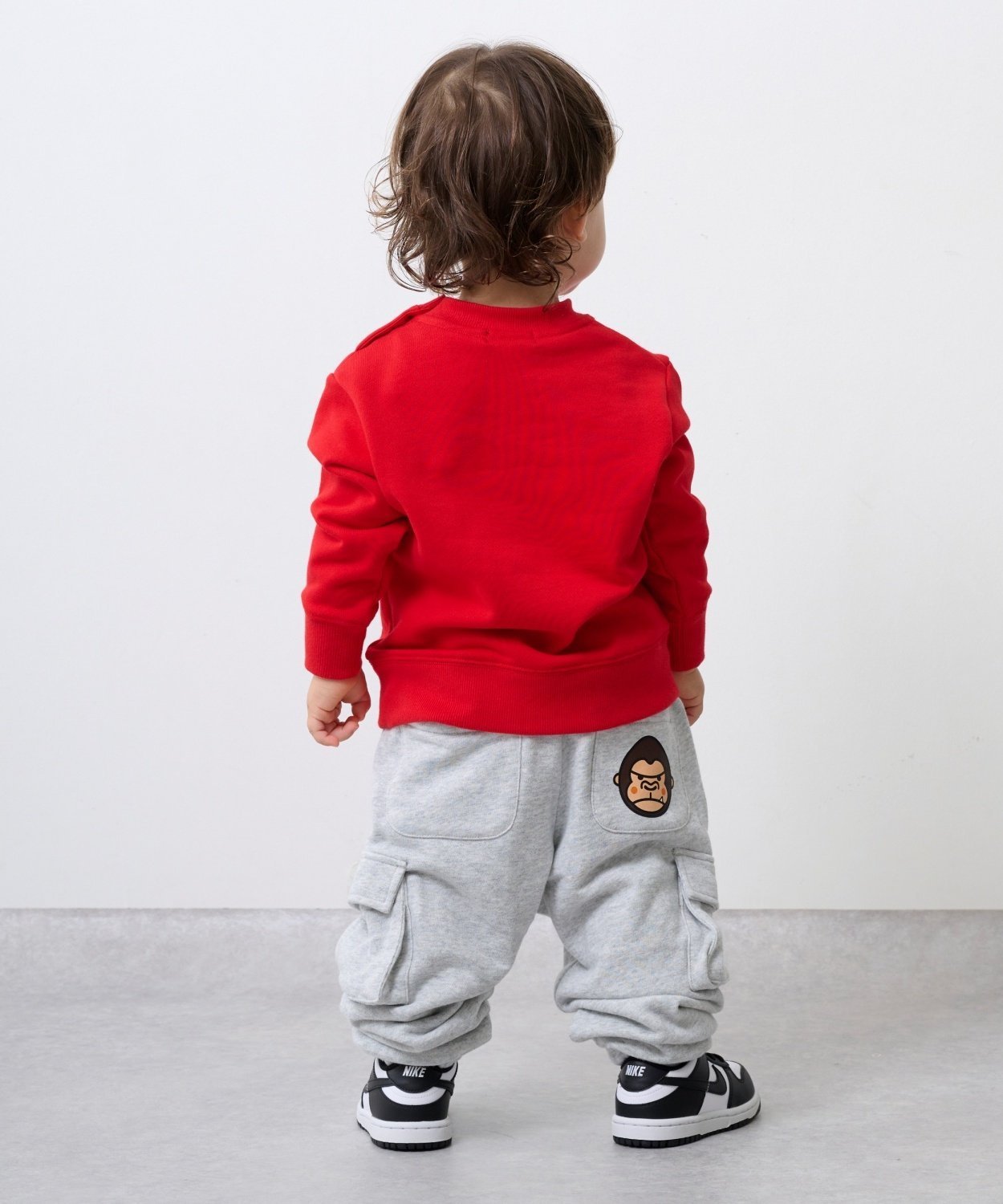Забавные спортивные штаны-карго с гориллой и ярким логотипом XLARGE KIDS, Red — фото 3