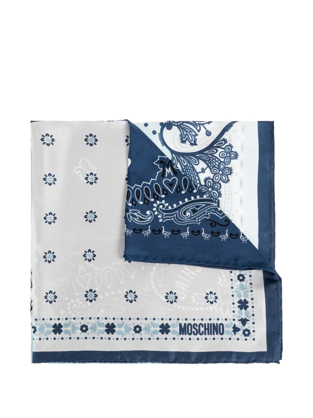 

Платок с цветочным узором "пейсли" Moschino, бежевый