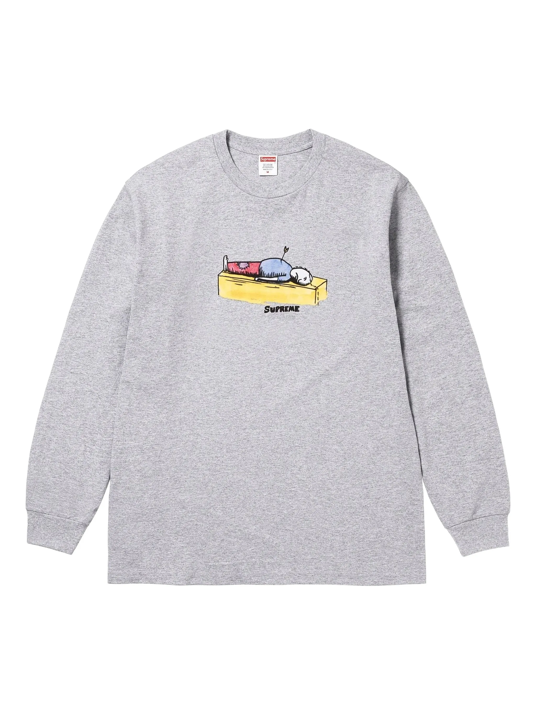 

Футболка с длинным рукавом и графическим принтом Supreme, серый