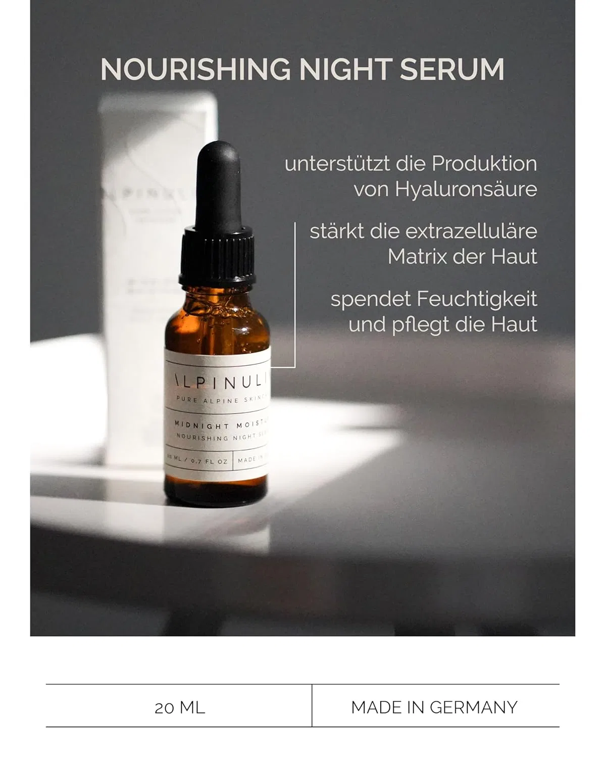 Веганская увлажняющая ночная сыворотка «Midnight Moisturising Night Serum» от ALPINULIN Alpinulin — фото 3
