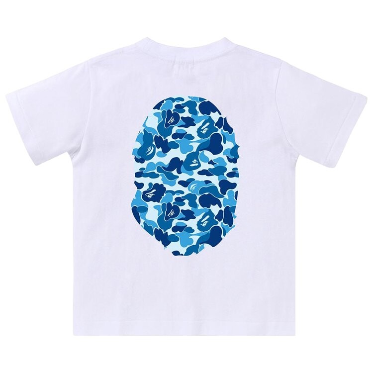 Футболка BAPE Kids ABC Camo Big Ape Head Tee, цвет White/Blue — фото 2