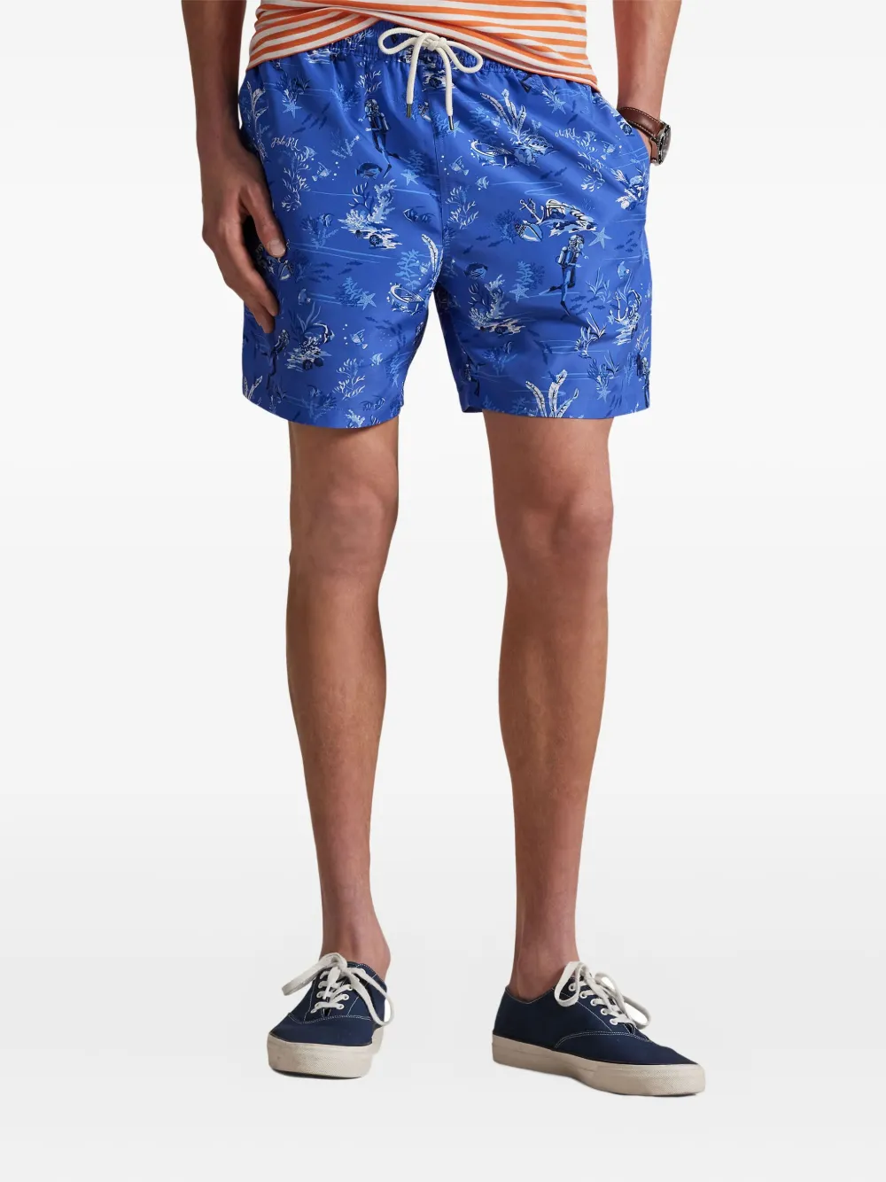 Плавки-шорты с графичным принтом POLO RALPH LAUREN, синий — фото 3