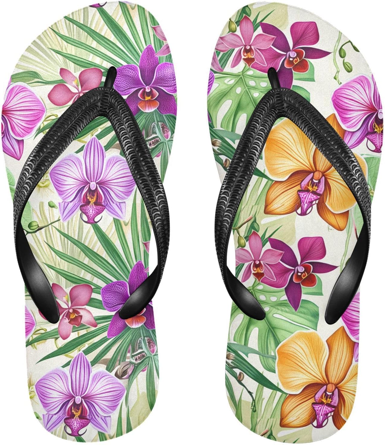 

Вьетнамки с цветами и листьями монстеры, желтые, для пляжа, для душа, резиновые, нескользящие, летние тапочки для женщин и мужчин Sinestour