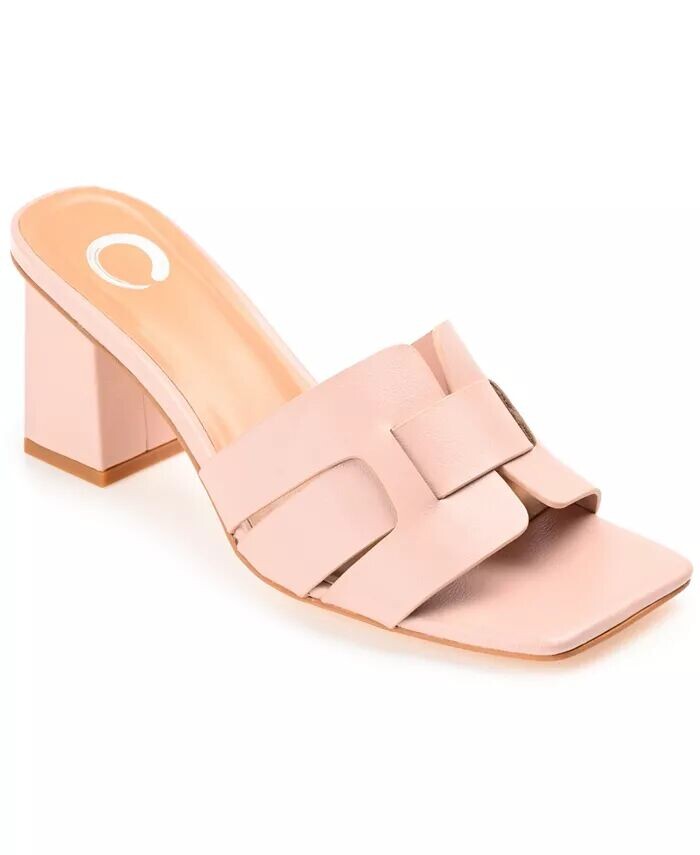 Женские босоножки Renatta Woven Block Heel Dress Sandals Journee Collection, розовый