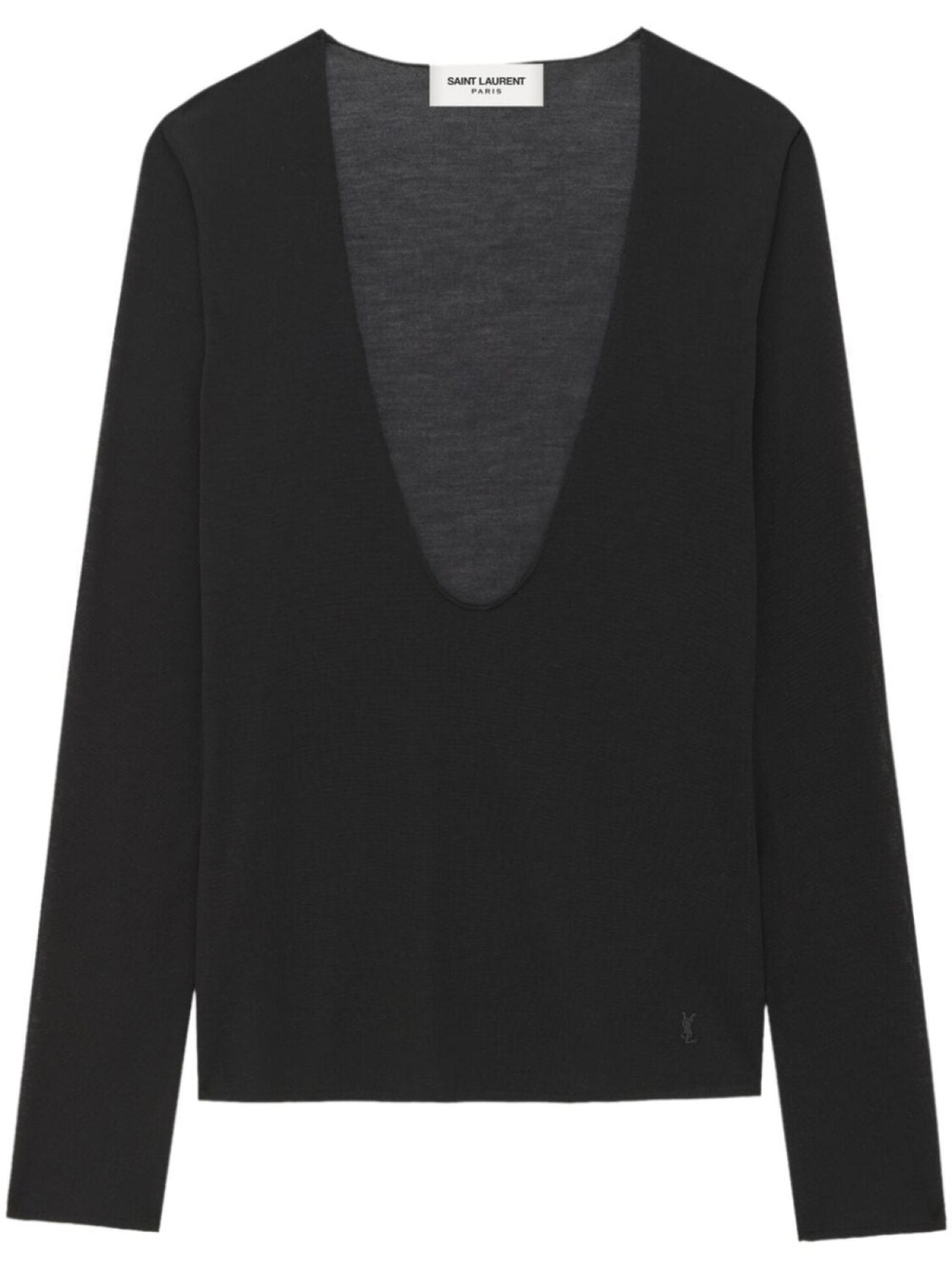 

Saint Laurent шелковый топ Cassandre, черный