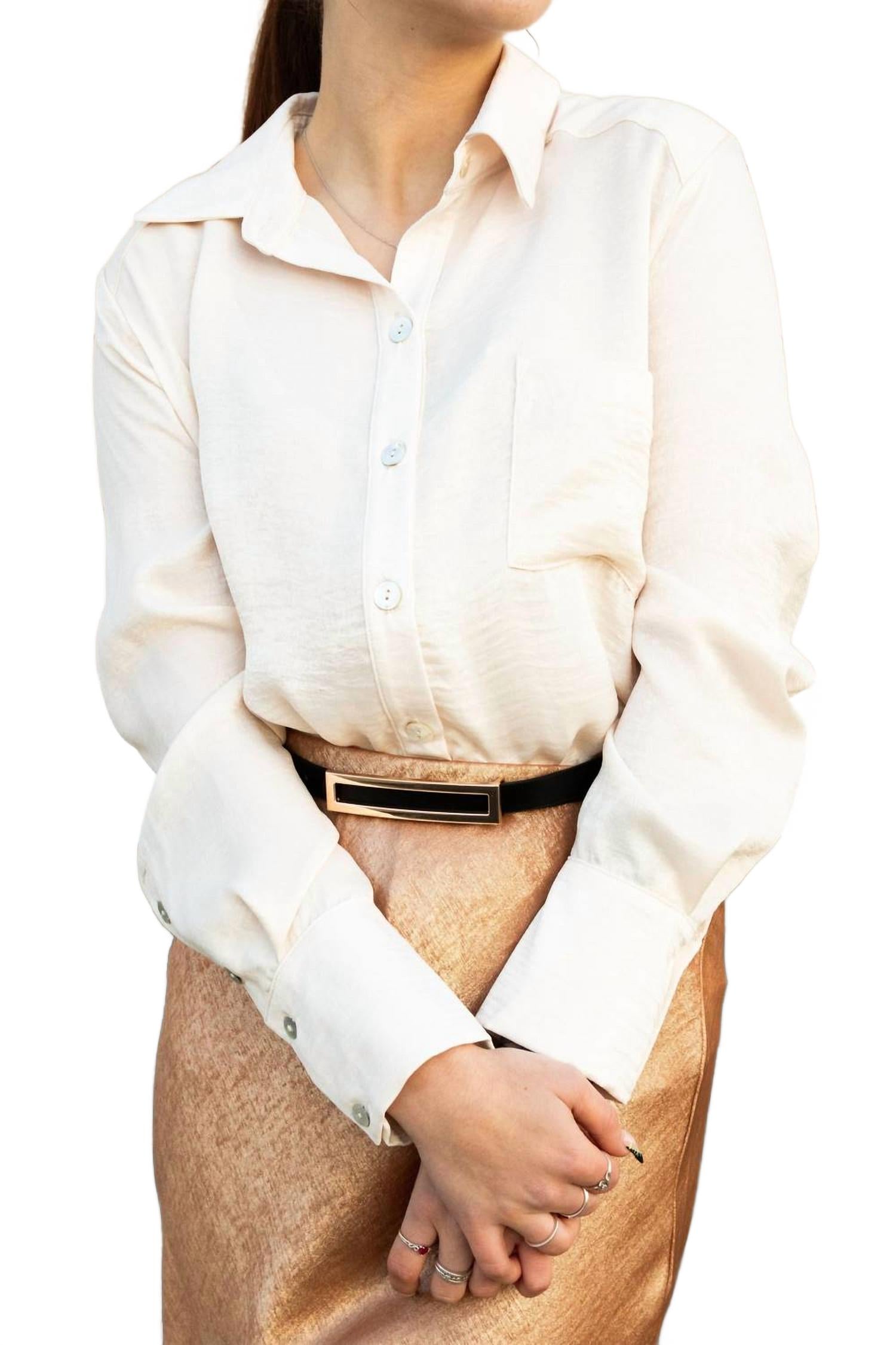 

Белая атласная рубашка Davis Kylie Paige