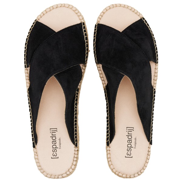 Женские низкие сандалии Croisette Velour Espadrij, Noir