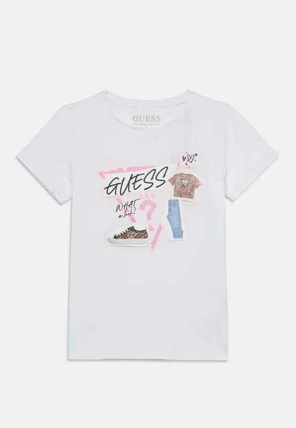 Футболка детская Guess, Kids teens ss t-shirt_logo print t-shirt, цвет чистый белый — фото 3