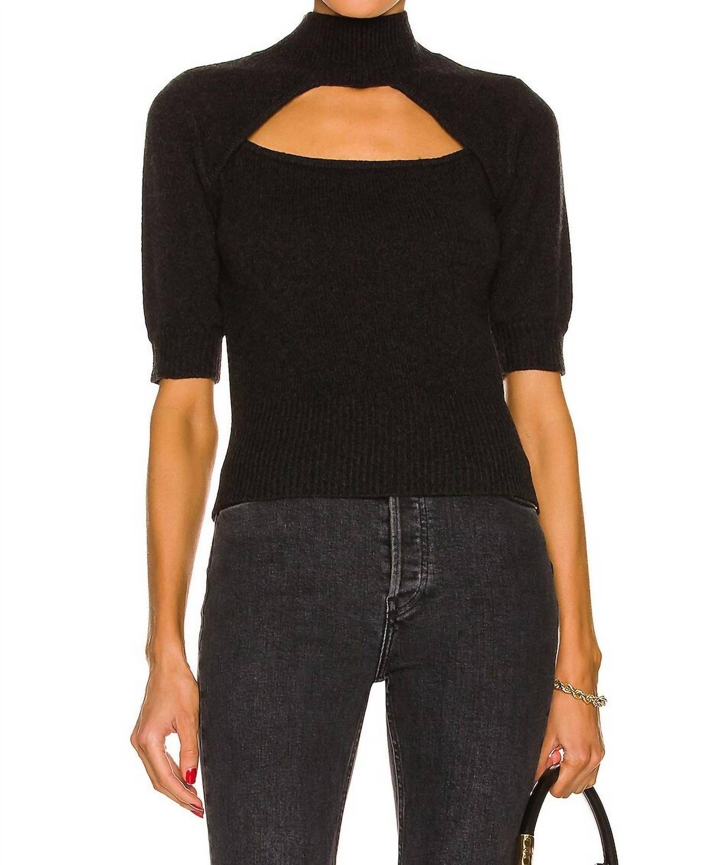 

Вырез водолазка в антрацитовом меланже FRAME, Charcoal Heather