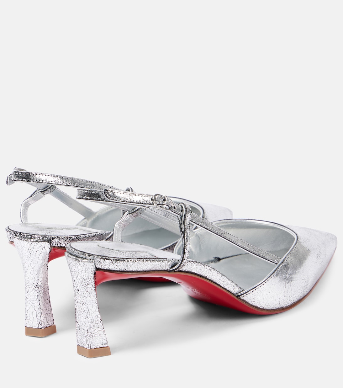 Condoroline 55 босоножки-лодочки на ремешке из металлизированной кожи Christian Louboutin, Silver/Lin Silver — фото 2