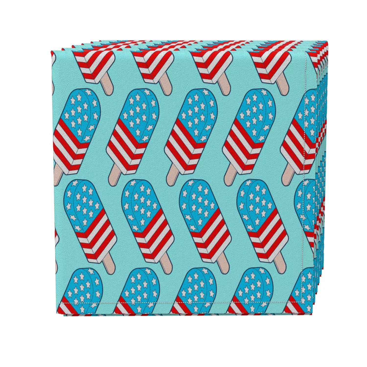 

Набор салфеток из 4 шт., 100 % хлопок, 20x20 дюймов, Patriotic Ice Pops