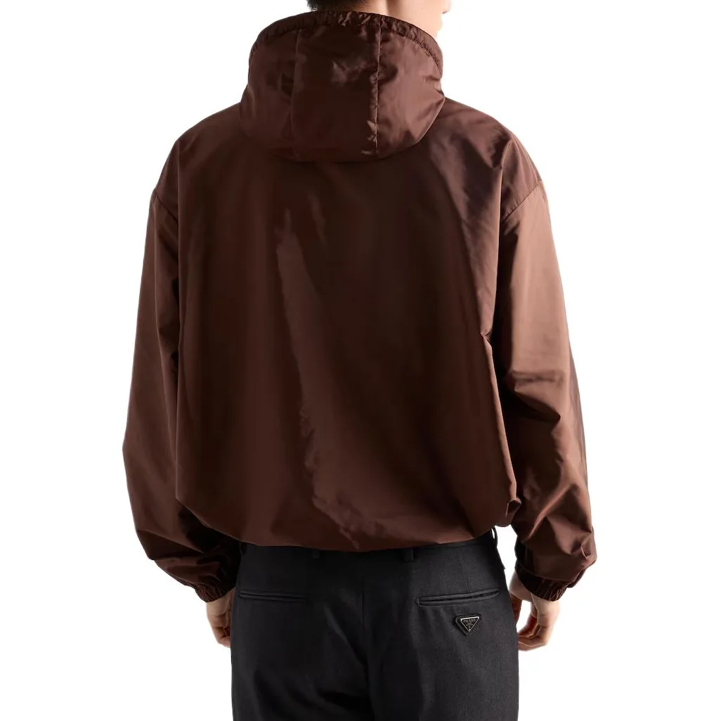 Куртка Re Nylon FW25 PRADA, Cocoa Brown Iron Gray — фото 4