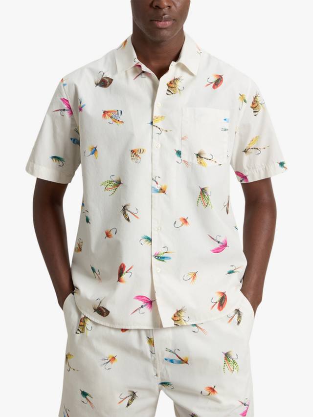 

Хлопковая поплиновая рубашка Regular Fit с принтом Hook WOOLRICH, White Hook