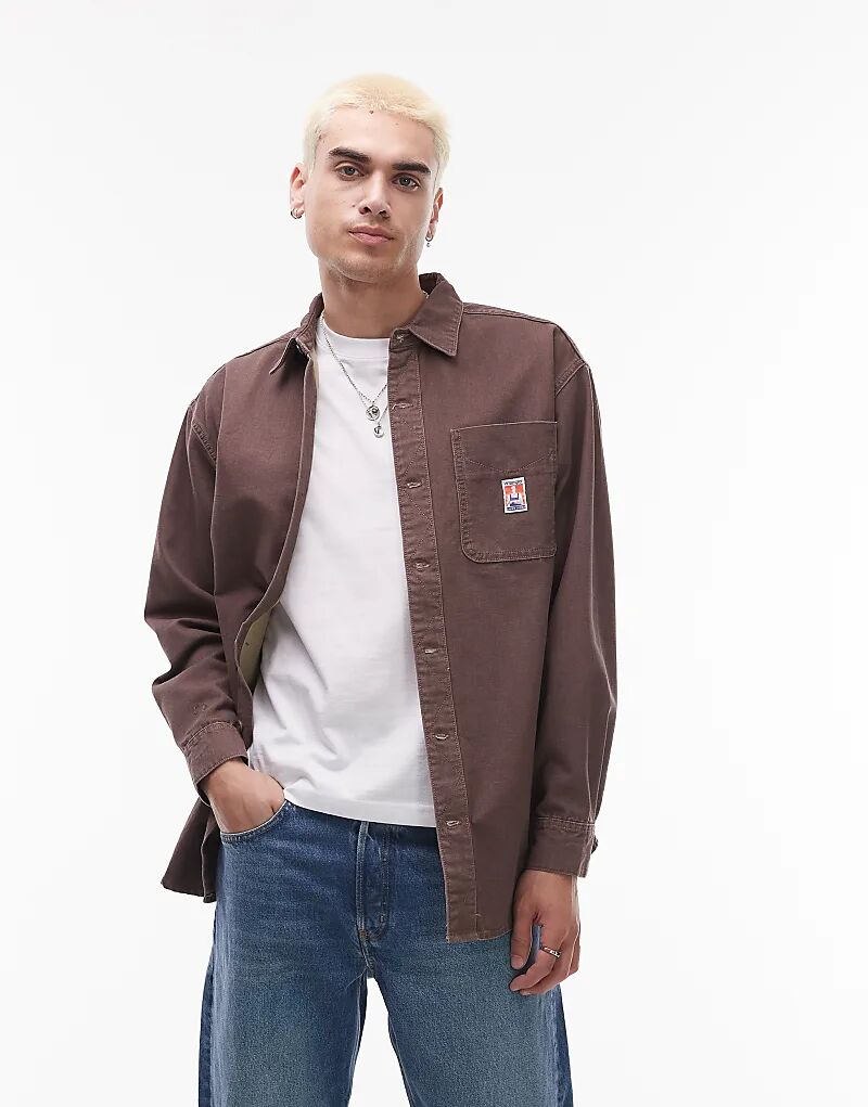 

Рубашка Wrangler Casey Jones с длинными рукавами коричневого цвета