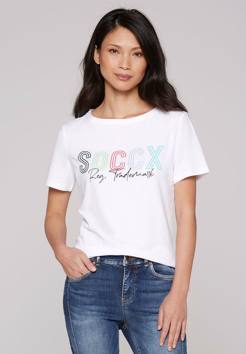 

Футболка с принтом LOGO Soccx, белый