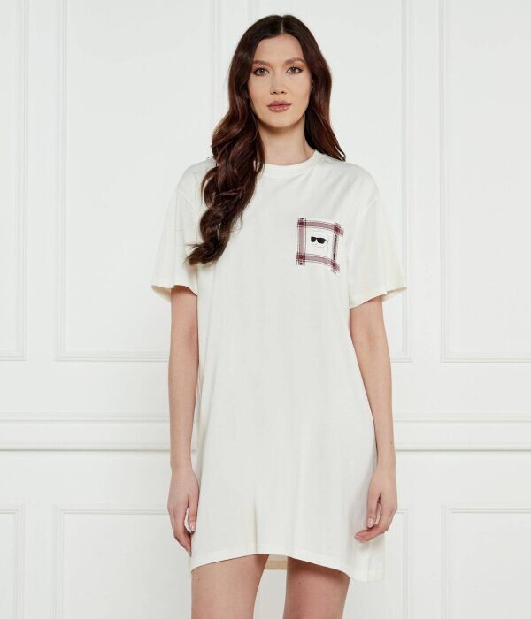 

Ночная рубашка женская Karl Lagerfeld Ikon из органического хлопка, бежевый