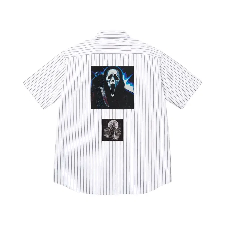 Рубашка с коротким рукавом в полоску Supreme Ghostface, белый — фото 2