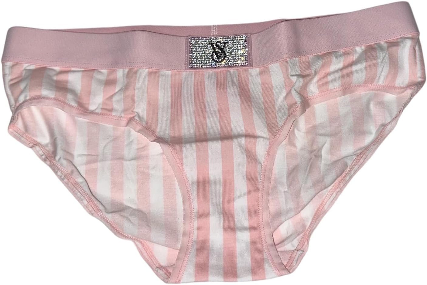 

Victoria's Secret Logo Cotton Shine Patch Hiphugger Panty цвет Pink Stripe New