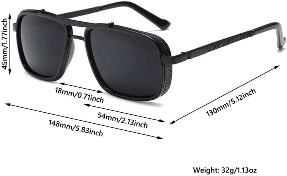 

Стильные прямоугольные солнцезащитные очки в классической металлической оправе с толстыми краями — летние солнцезащитные очки для женщин и мужчин KTUCN, Gold Black