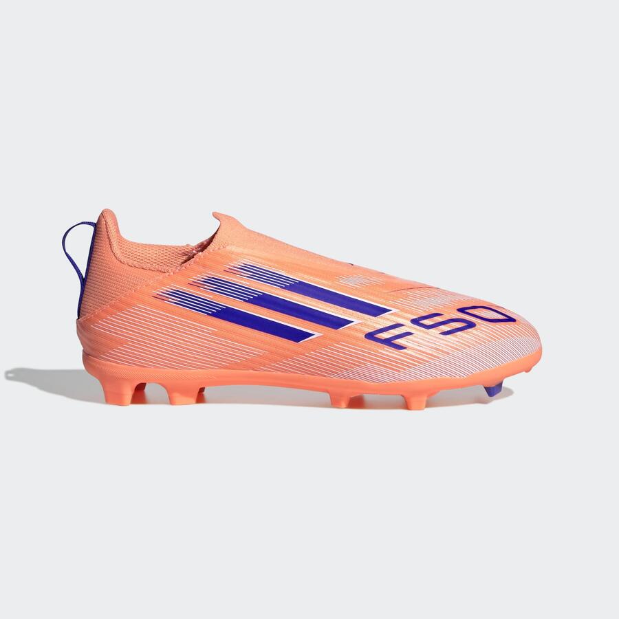 

ADIDAS Детские футбольные бутсы FG/MG - F50 League без шнурков, кораллово-оранжевые