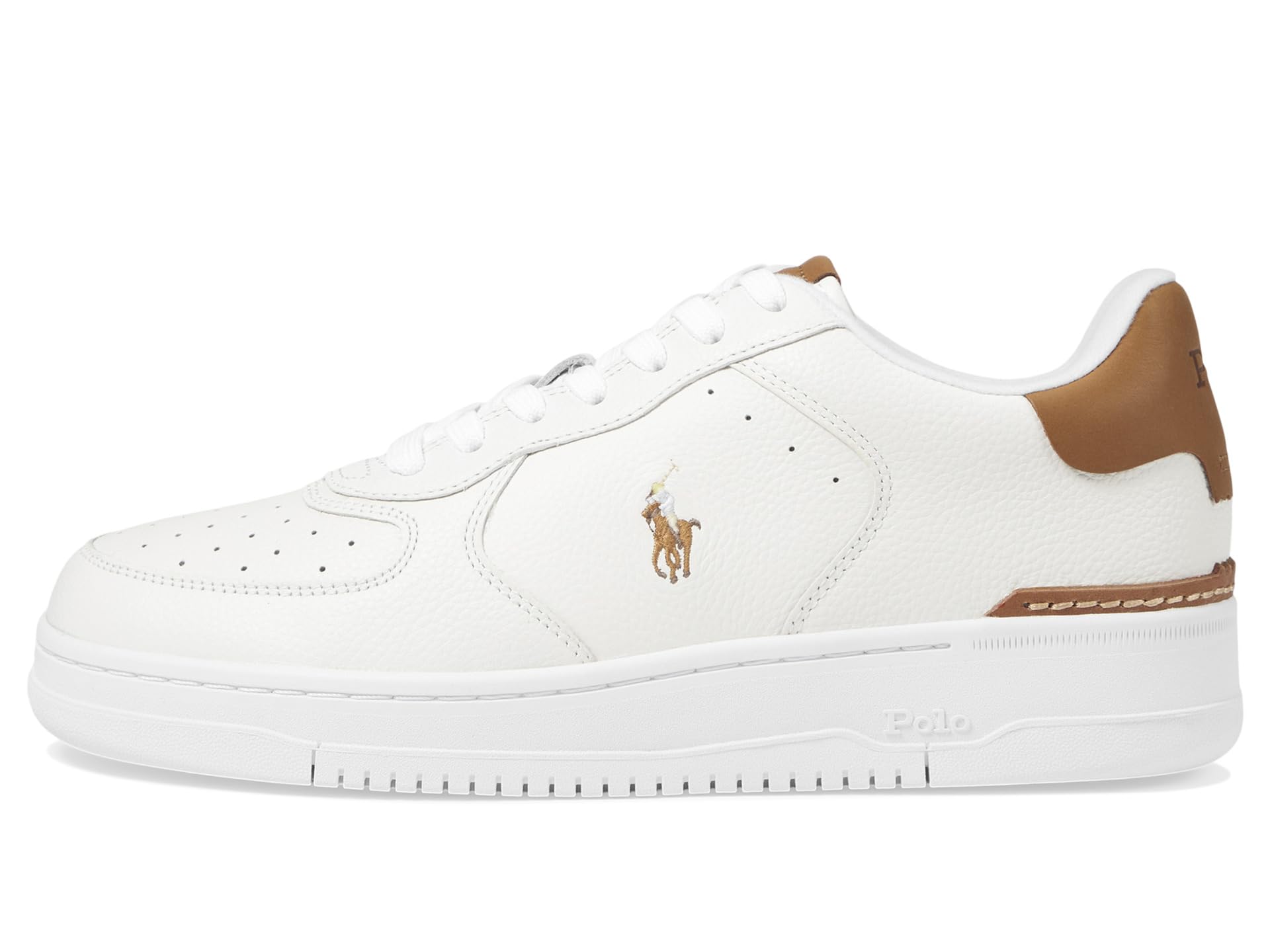 Туфли Polo Ralph Lauren Masters CRT, цвет Deckwash White/Tan Multi PP — фото 4