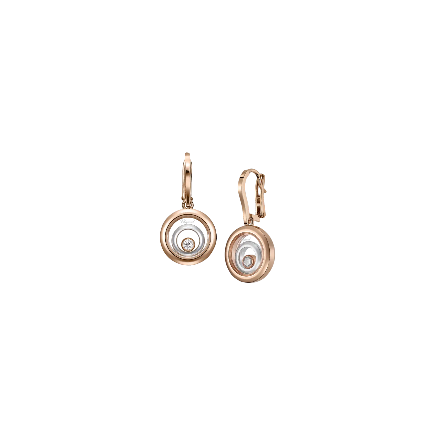 

Серьги Chopard Happy spirit из этичного розового золота и этичного белого золота, с бриллиантами