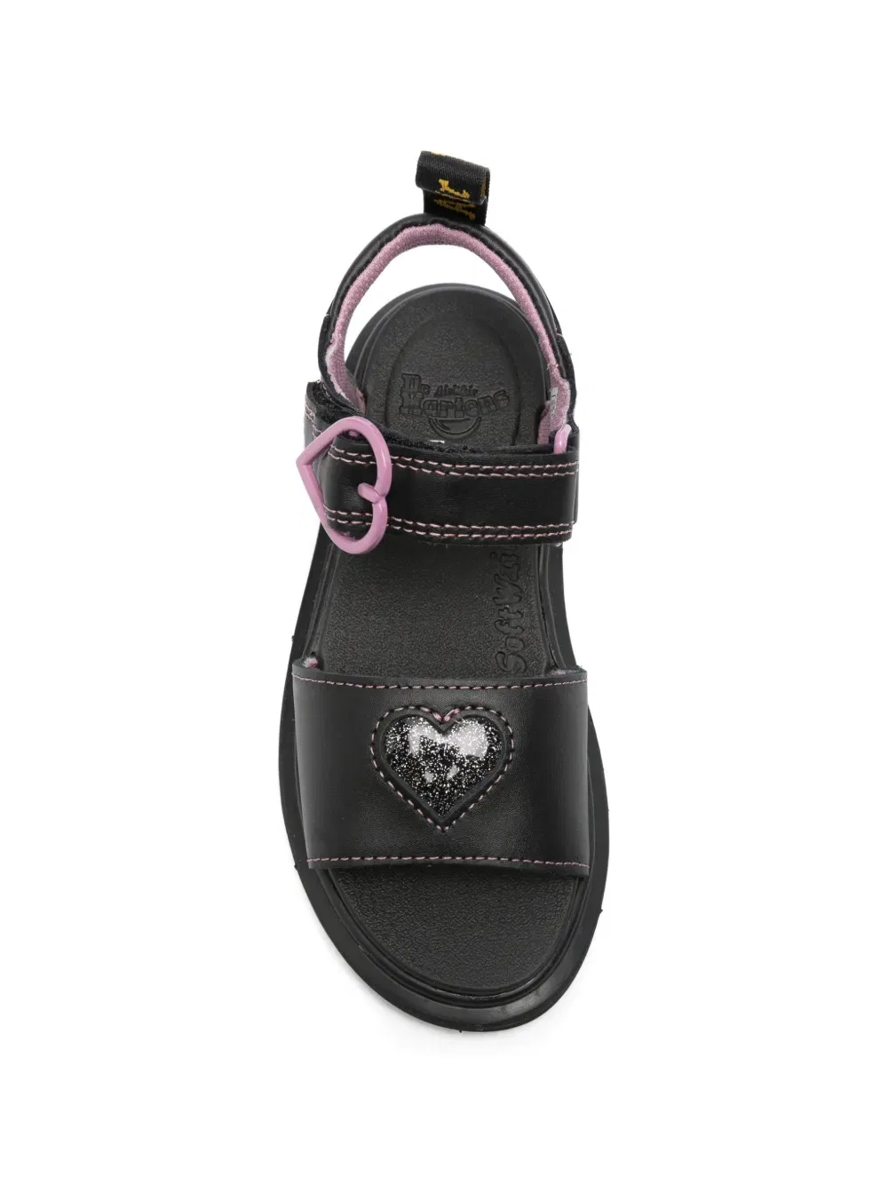 Сандалии Marlowe Hearts II с застежкой-пряжкой Dr. Martens Kids, черный — фото 3