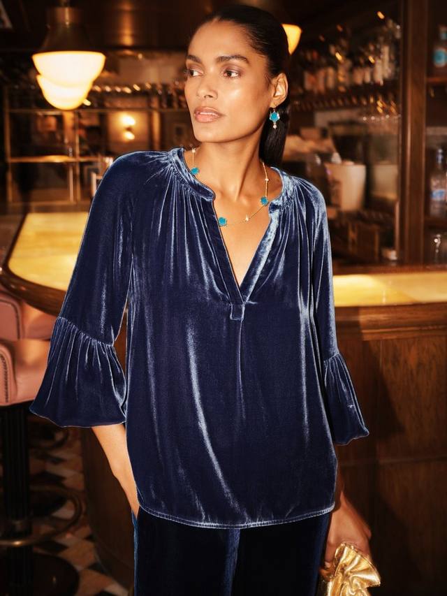 

Топ Ophelia из вельвета NRBY, Denim Blue