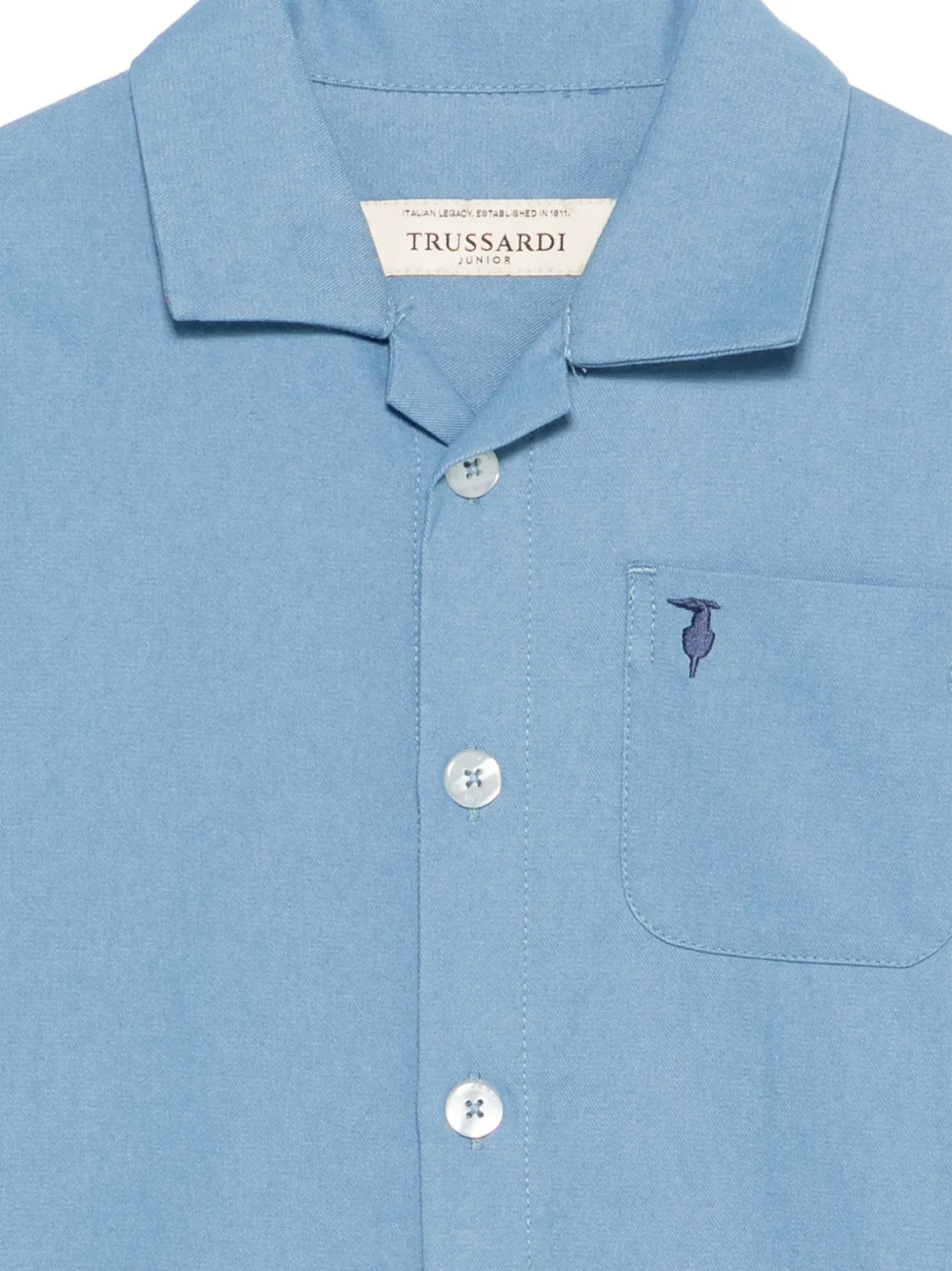 Рубашка с накладными карманами Trussardi Junior, синий — фото 3
