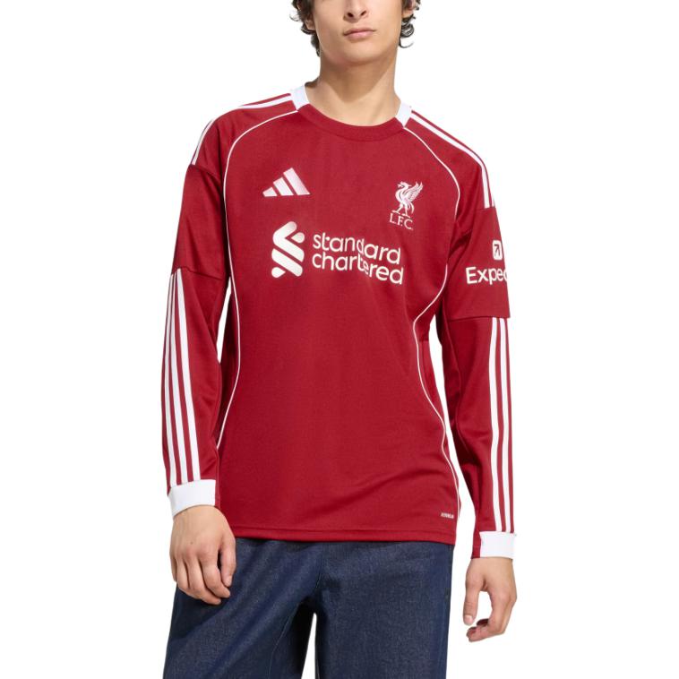 Футболка Liverpool FC 25/26 домашняя с длинными рукавами Adidas, красный — фото 3