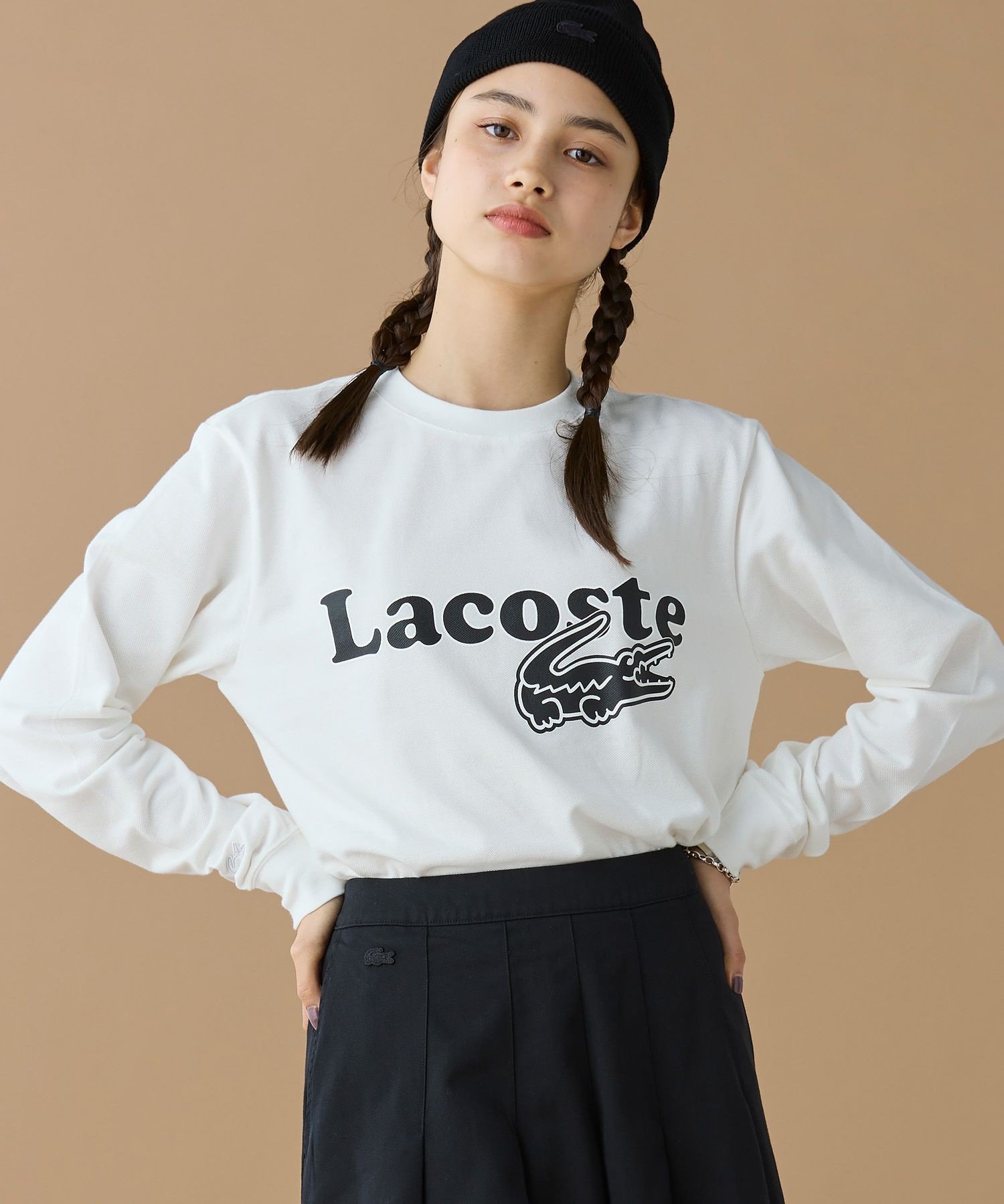Футболка LACOSTE с принтом оверсайз, White — фото 2