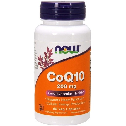 

Coq10 200 мг 60 растительных капсул, Now Foods