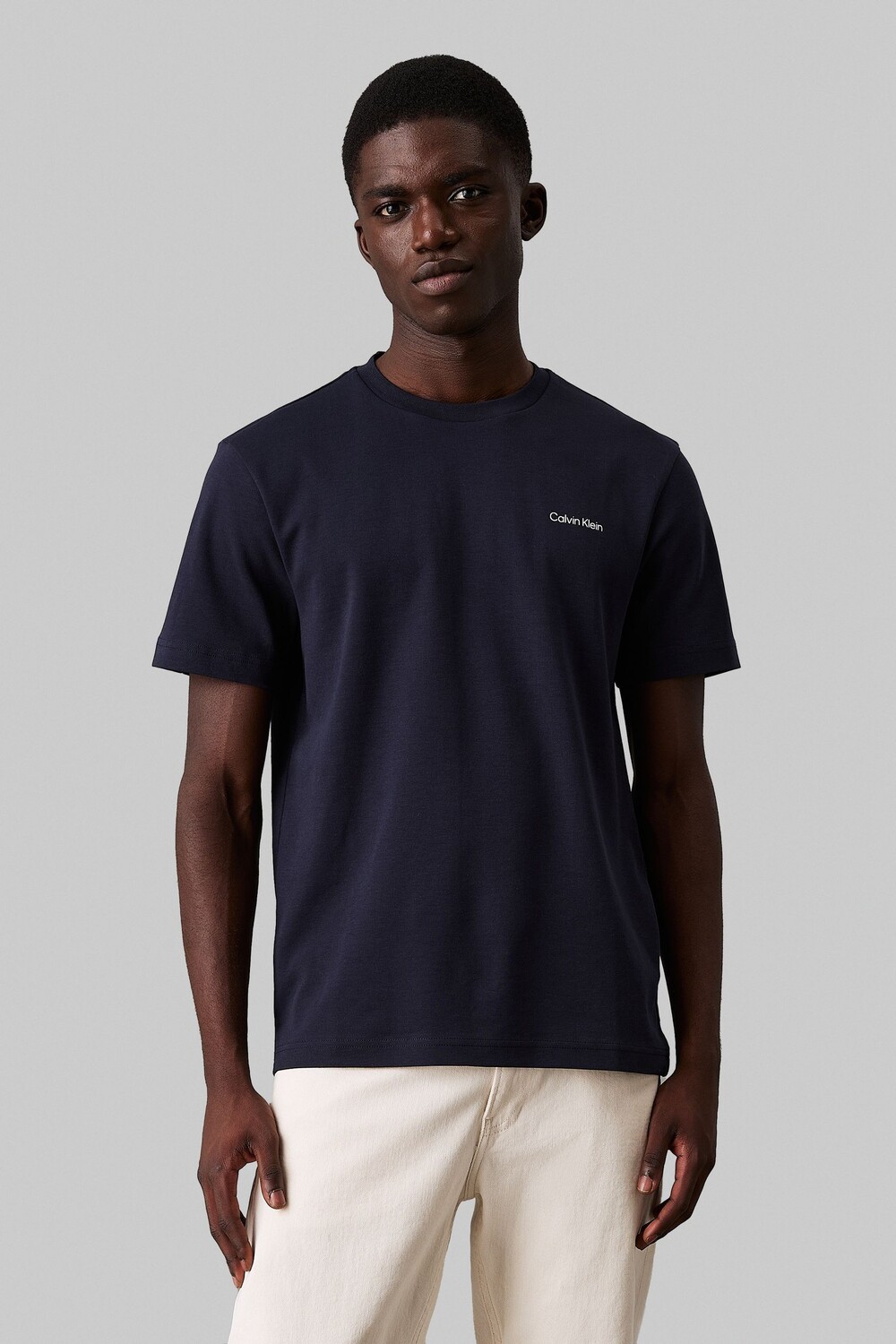 

Футболка интерлок с микрологотипом Calvin Klein, синий
