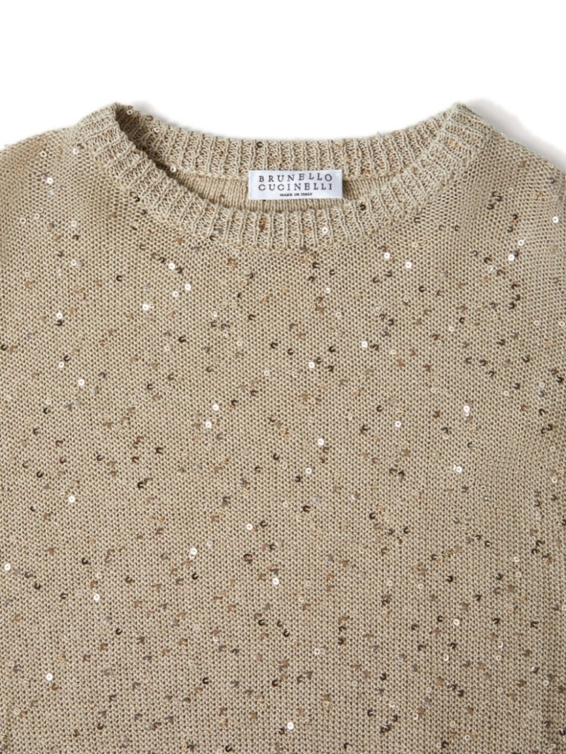 Brunello Cucinelli Kids блузка с вышивкой пайетками, нейтральный цвет — фото 3