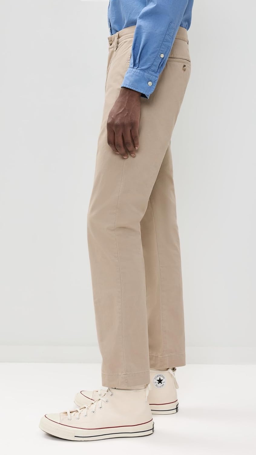 Прямые постиранные стретч чинос Polo Ralph Lauren для мужчин 32", Khaki Tan — фото 4
