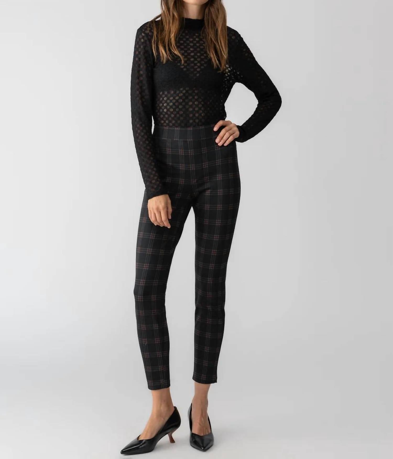 

Леггинсы Runway в клетку гранатового цвета Sanctuary, цвет garnet plaid