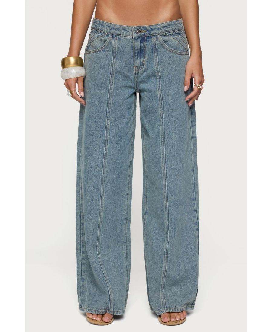 

Женские джинсы с низкой посадкой и плиссировкой Edikted, Blue