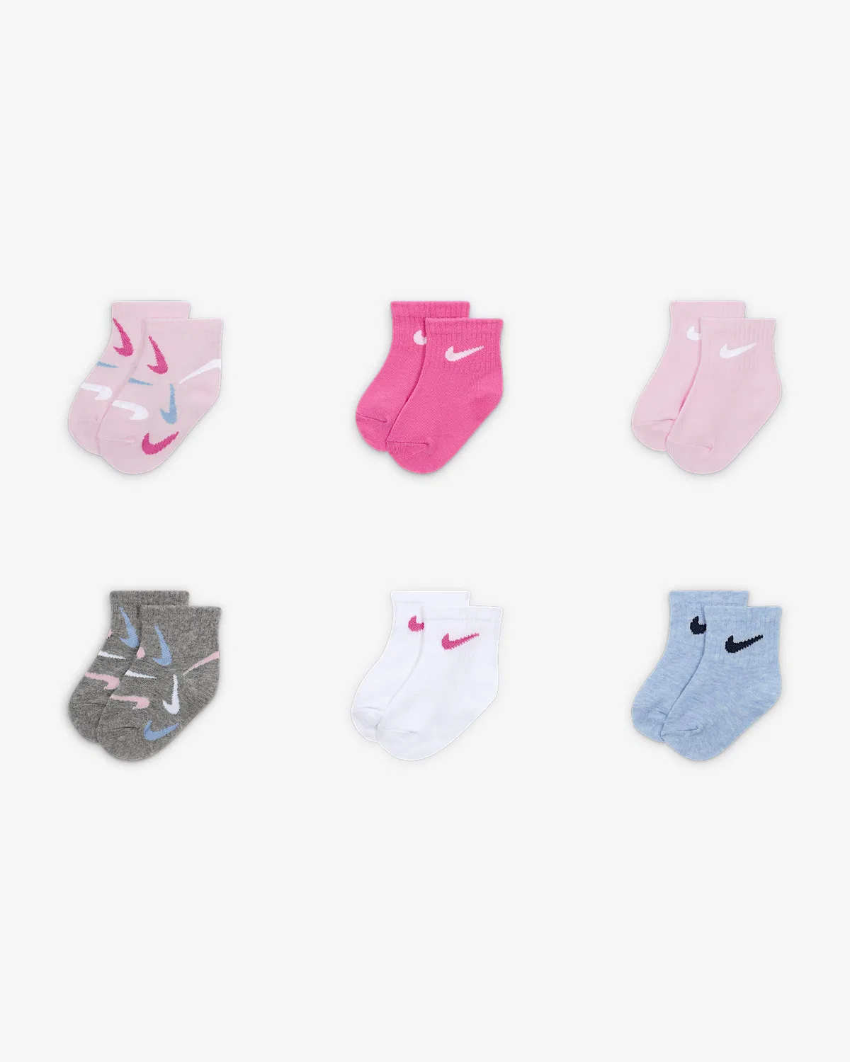 Baby Swooshfetti носки (6 пар) Nike, Multi-Color