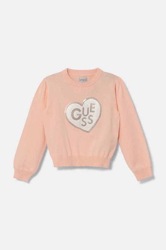 

Детский хлопковый свитер Guess, оранжевый