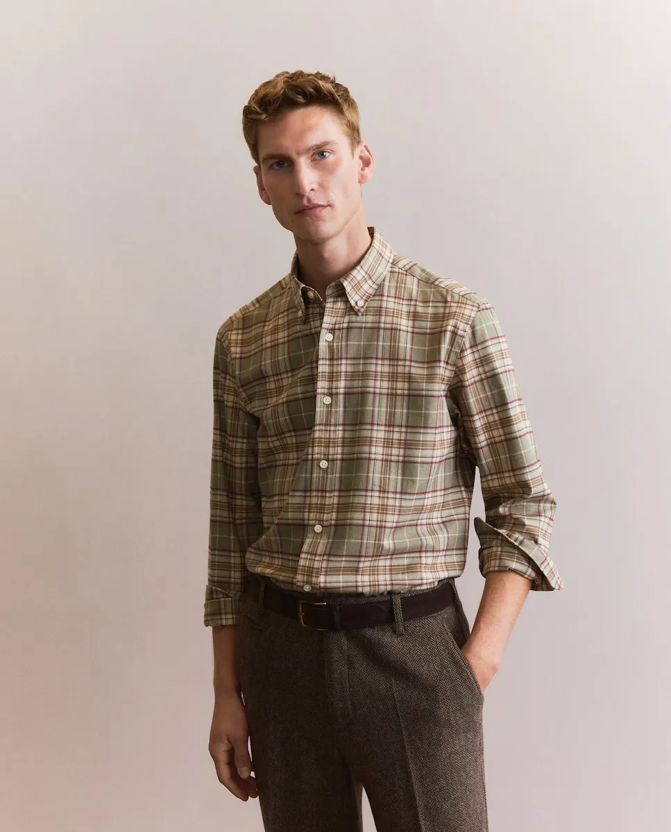 

Мужская спортивная рубашка из фланели с длинным рукавом Emidio Tucci, зеленый