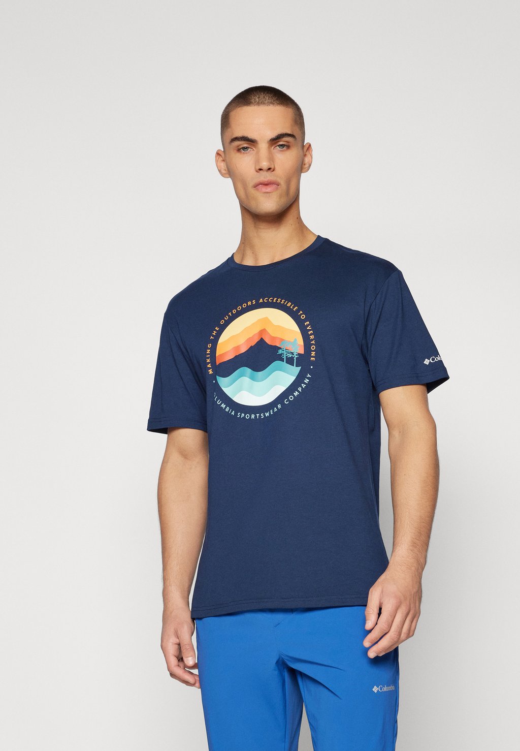 

Футболка с принтом PATH LAKE GRAPHIC TEE Columbia, темно-синий