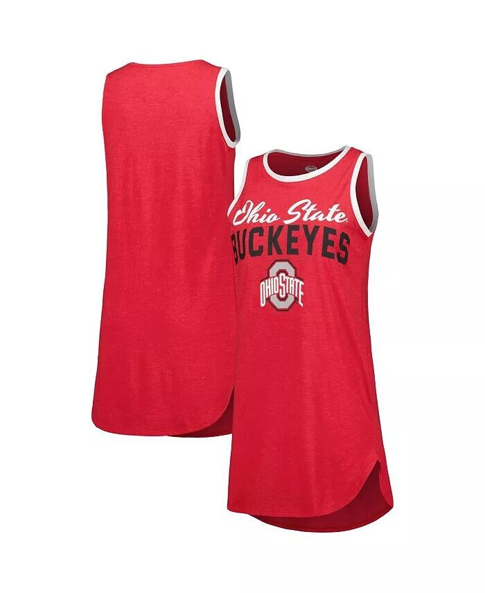 

Женская ночная рубашка Heather Scarlet Ohio State Buckeyes Tank Concepts Sport