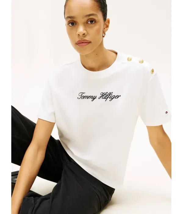 Футболка loose fit Tommy Hilfiger, экрю — фото 4