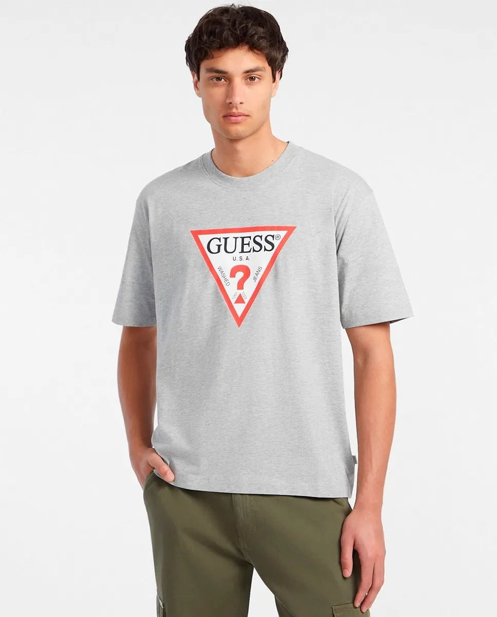 

Мужская футболка с коротким рукавом Guess Jeans, светло-серый