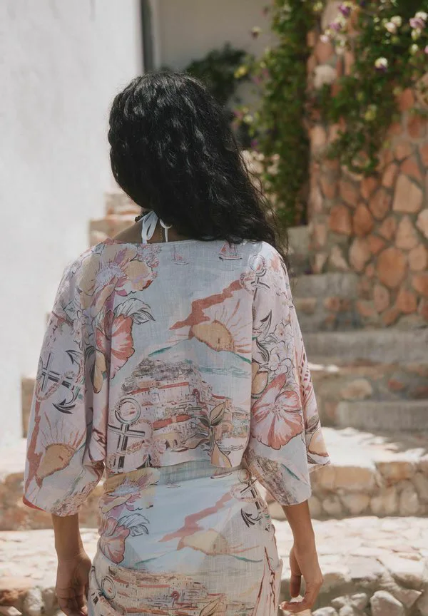 Пляжная накидка с закрученным передом - аксессуар для пляжа Next, Mediterranean Scenic Print — фото 3