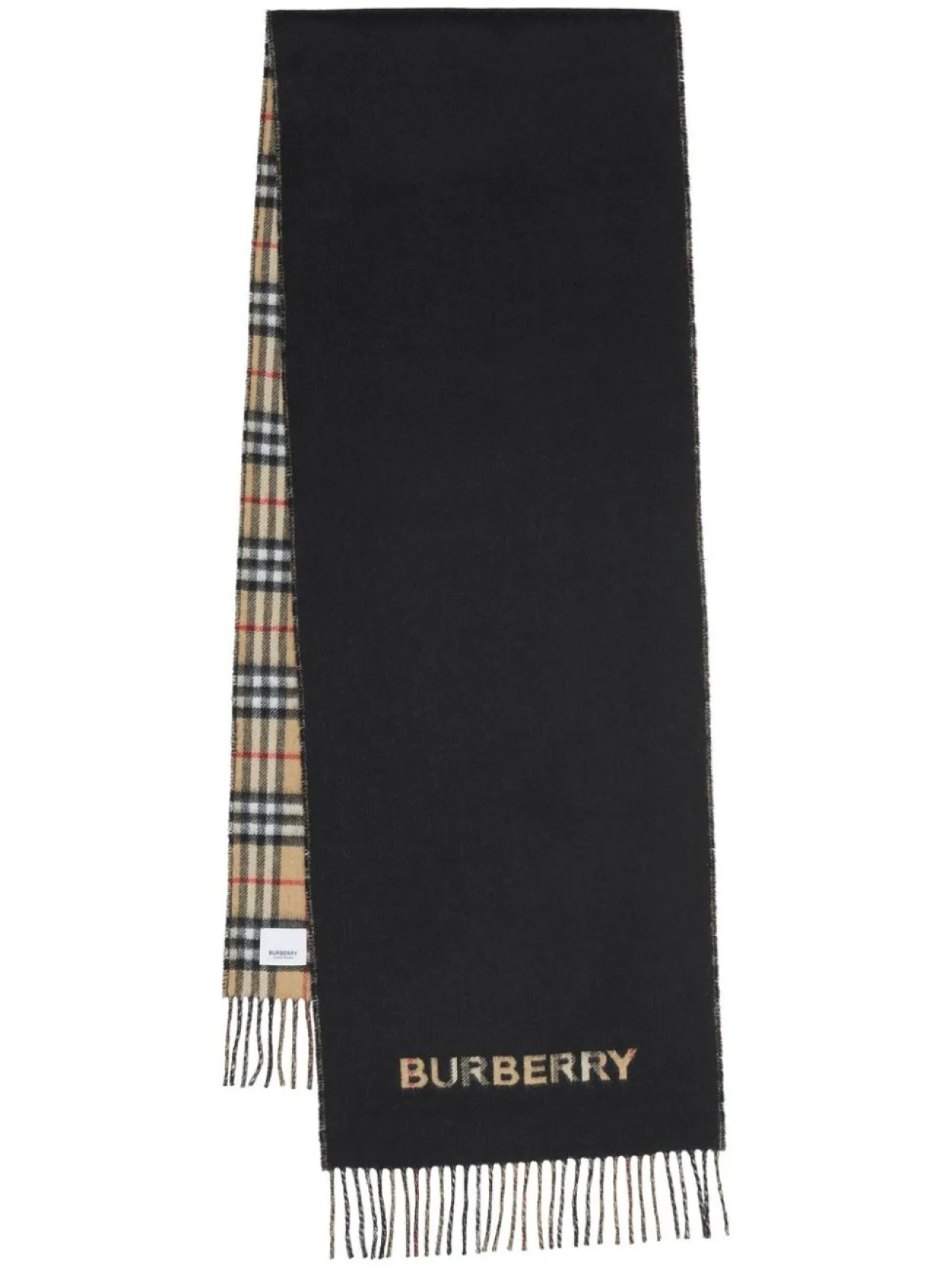 

Burberry кашемировый шарф Reversible Check, коричневый