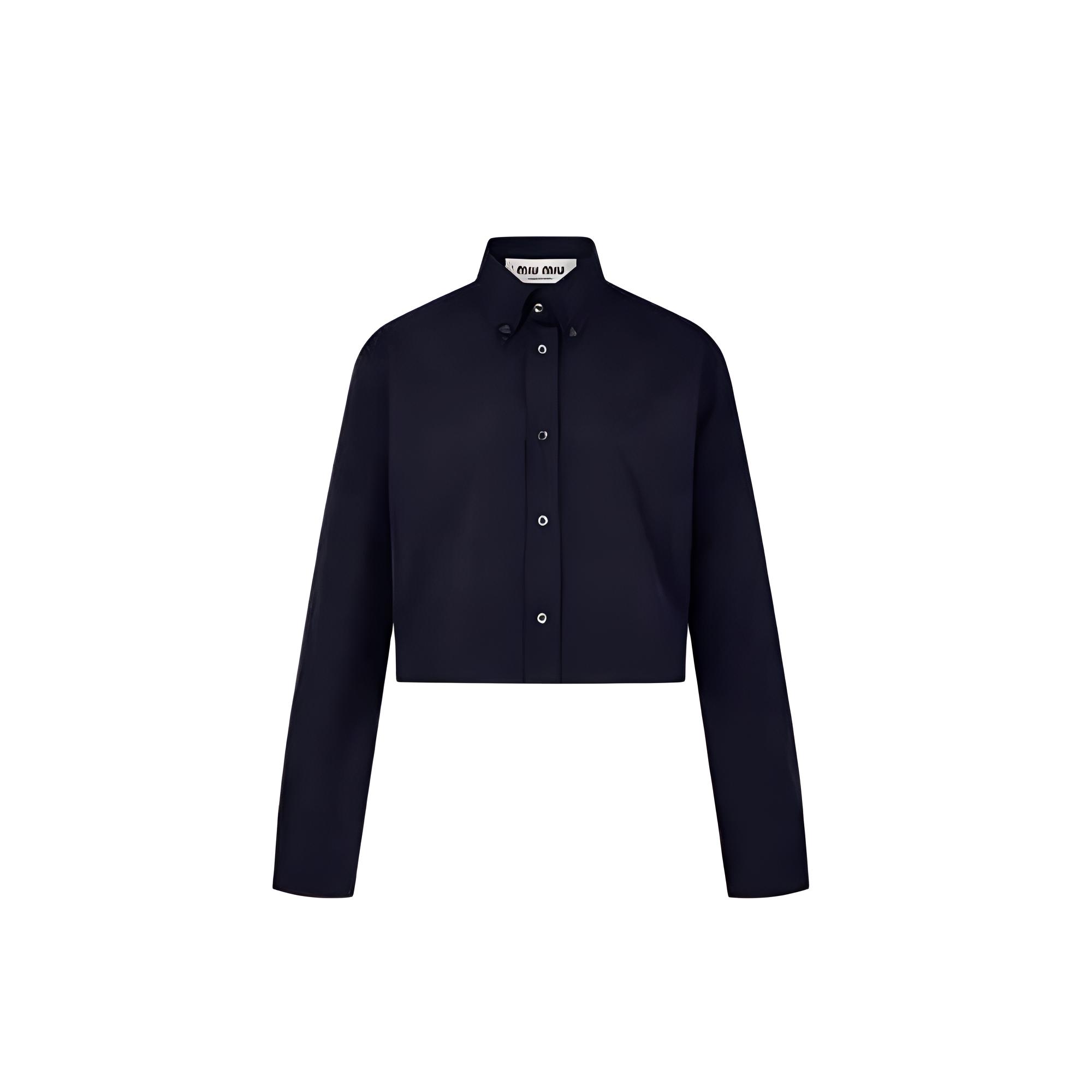 

Футболка SS24 женская морская синяя MIU MIU